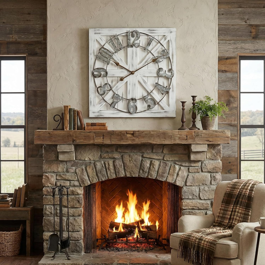 Farmhouse Brown Wall Clock — 24" - View 2