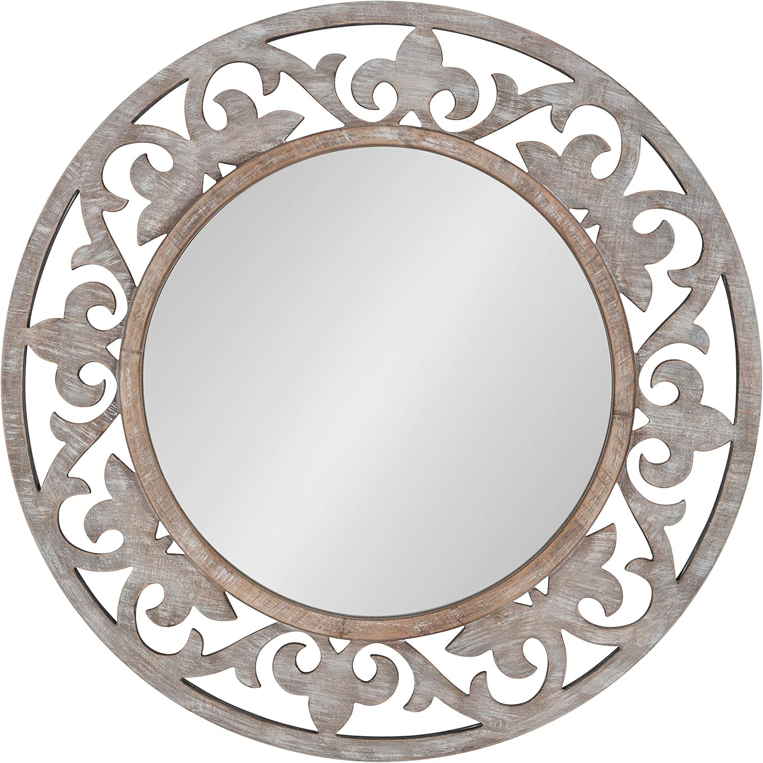 Vintage Farmhouse White Round Mirror — 31.5" - View 4