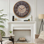 Oversized Farmhouse Beige Wall Clock — 24" - View 4