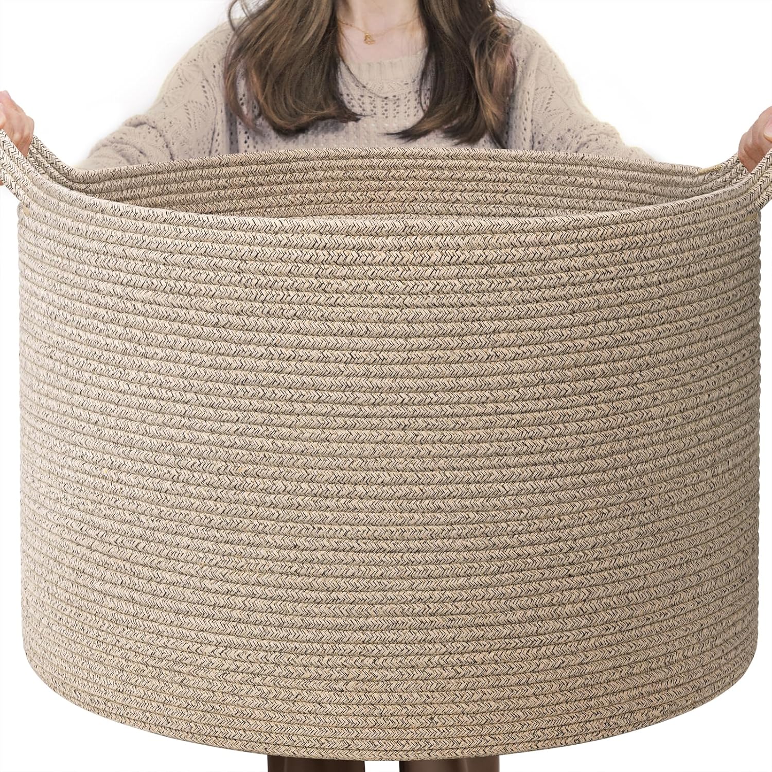 Boho Black Throw Pillow — 21.7" — Light Brown