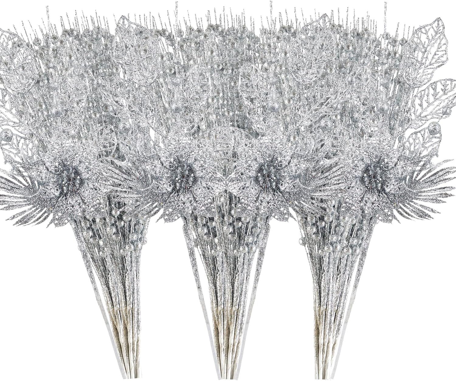 Black Artificial Flowers — Silver