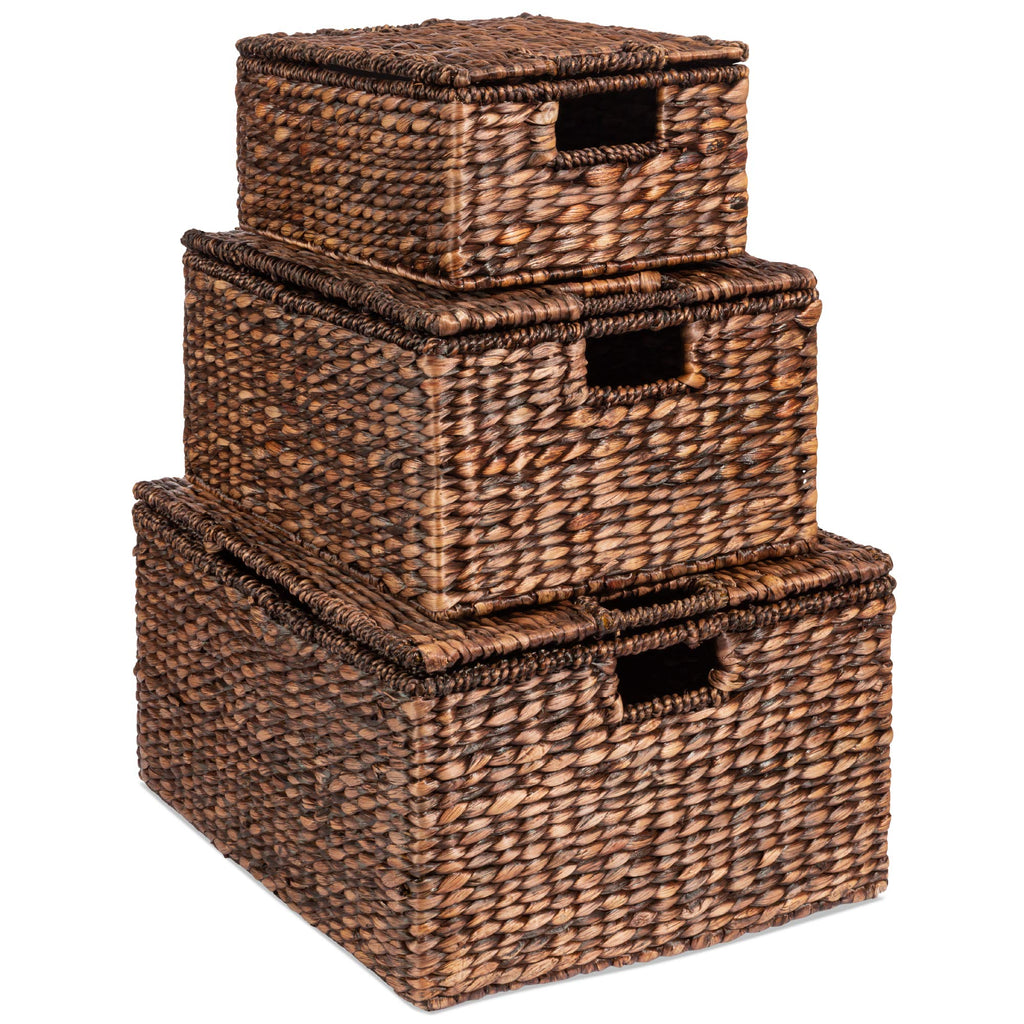 Handwoven Boho Rattan Storage Basket — 21"