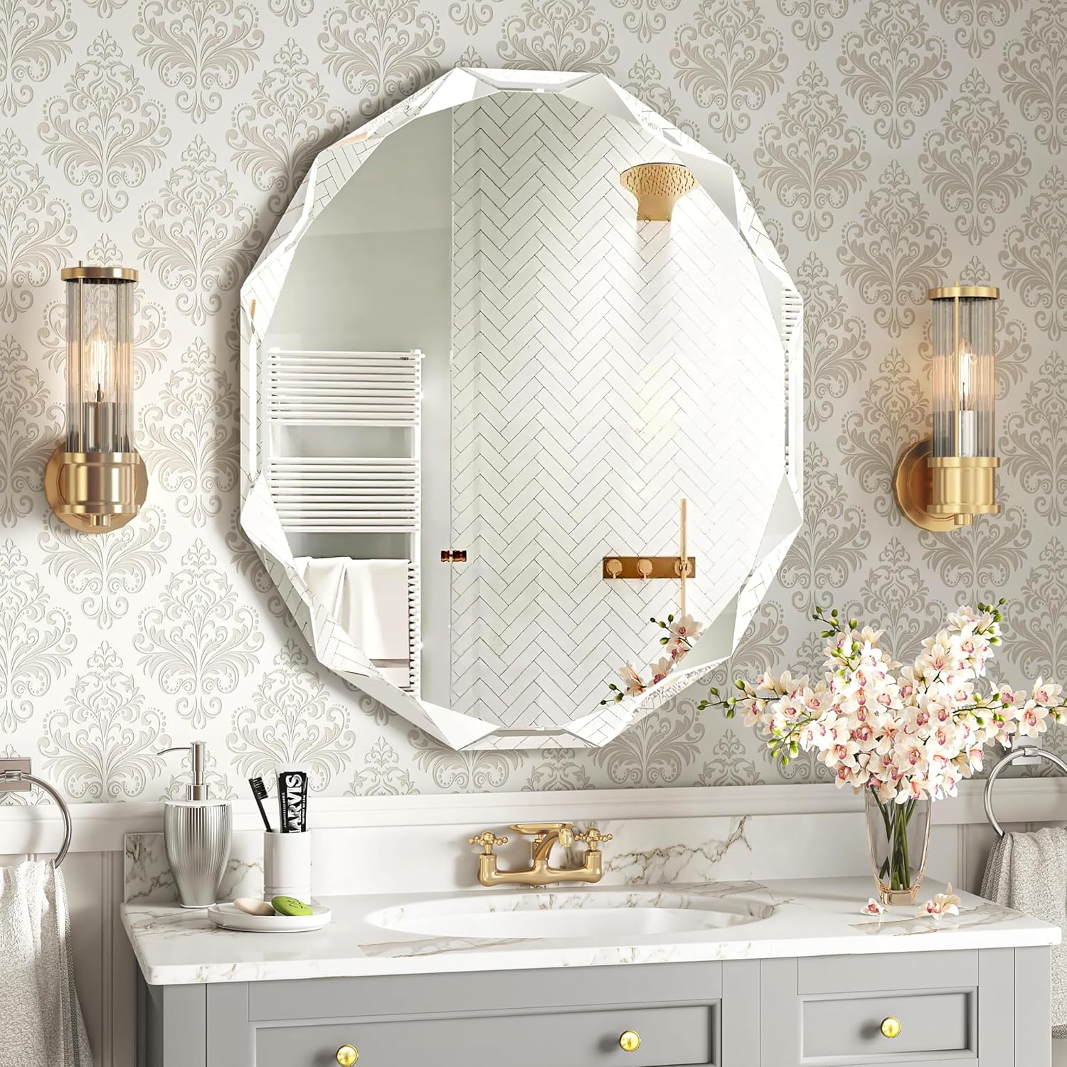 Beveled Beige Mirror — 30" - View 3