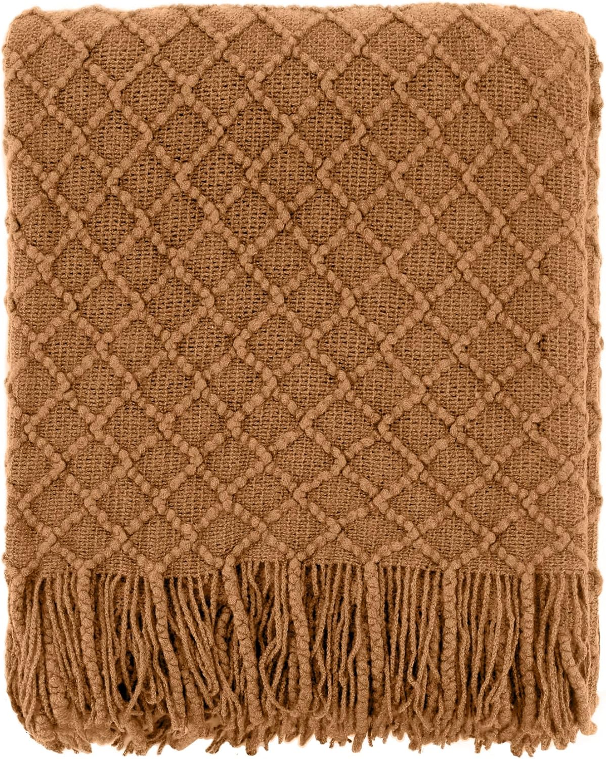 Boho Beige Throw Pillow — 50" — Brown