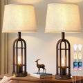 USB Farmhouse Black Bedside Lamp — 24" — 7.Oil-Rubbed Bronze-2
