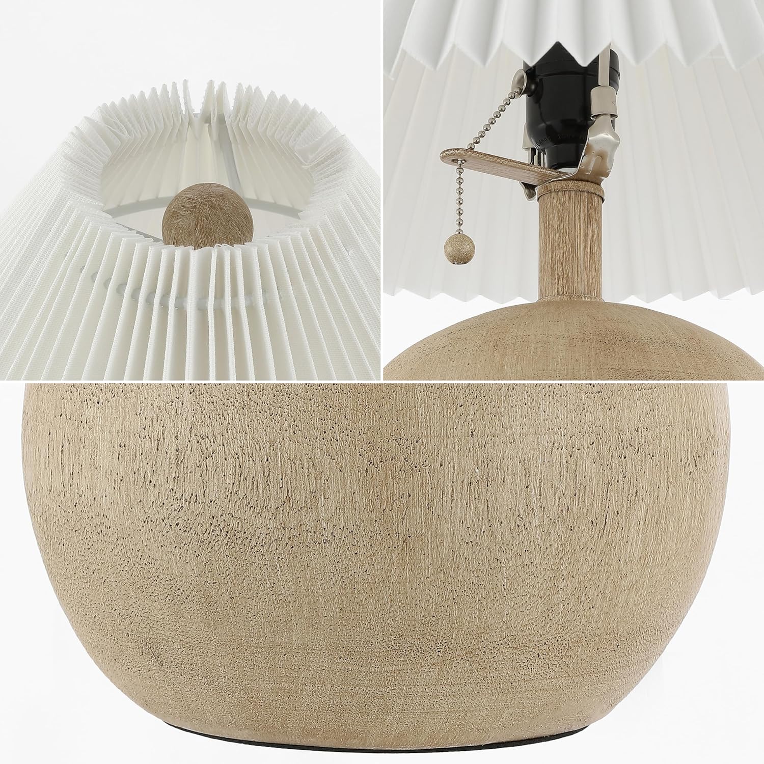 Linen Mid-Century Beige Table Lamp — 17.25" - View 6