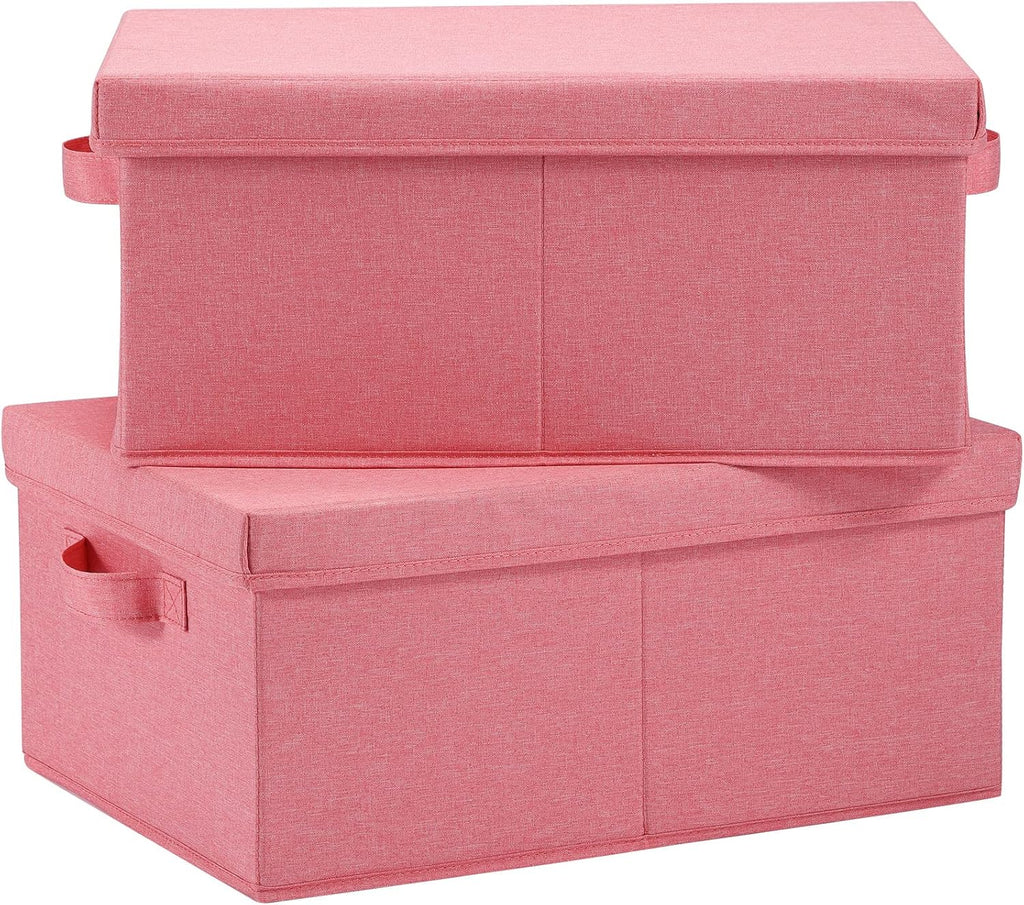 Beige Storage Bin — 16.5" — Pink
