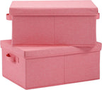 Beige Storage Bin — 16.5" — Pink