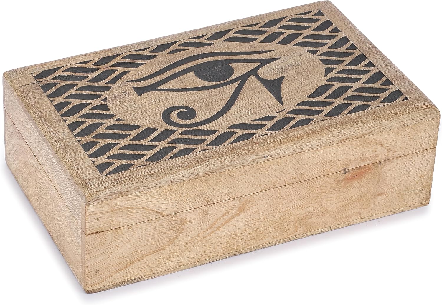 Handcrafted Wood Storage Basket — 5" — Eye Of Truth Black