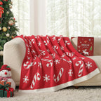 Red Throw Pillow — 50" — Fairy Isle Candycane