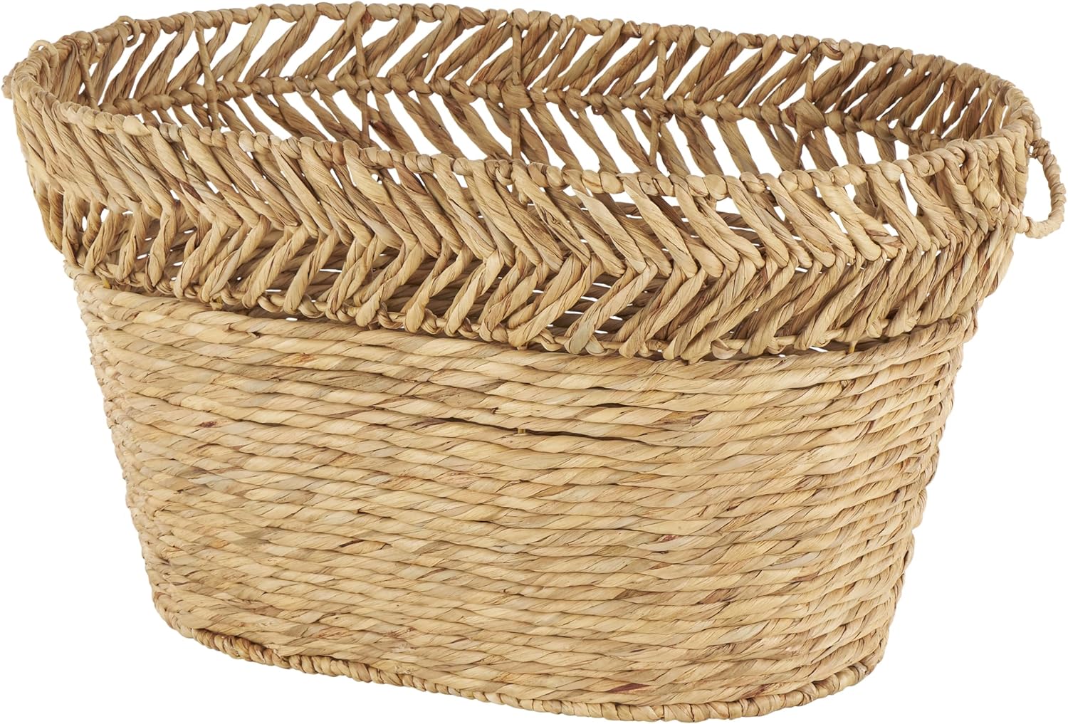 Boho Brown Woven Basket — 21" — 30" x 20" x 17"