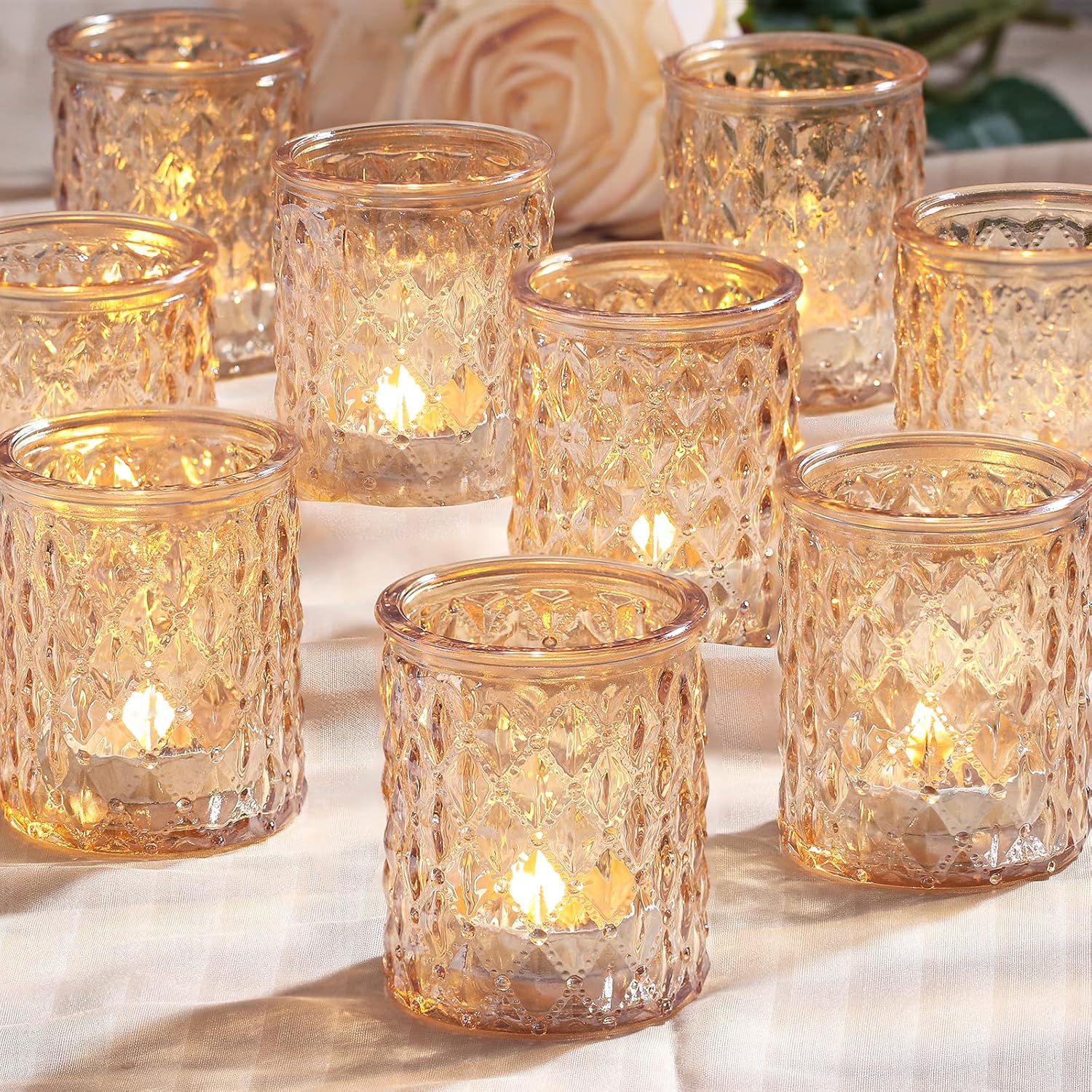 Luxe Blue Candle — Gold