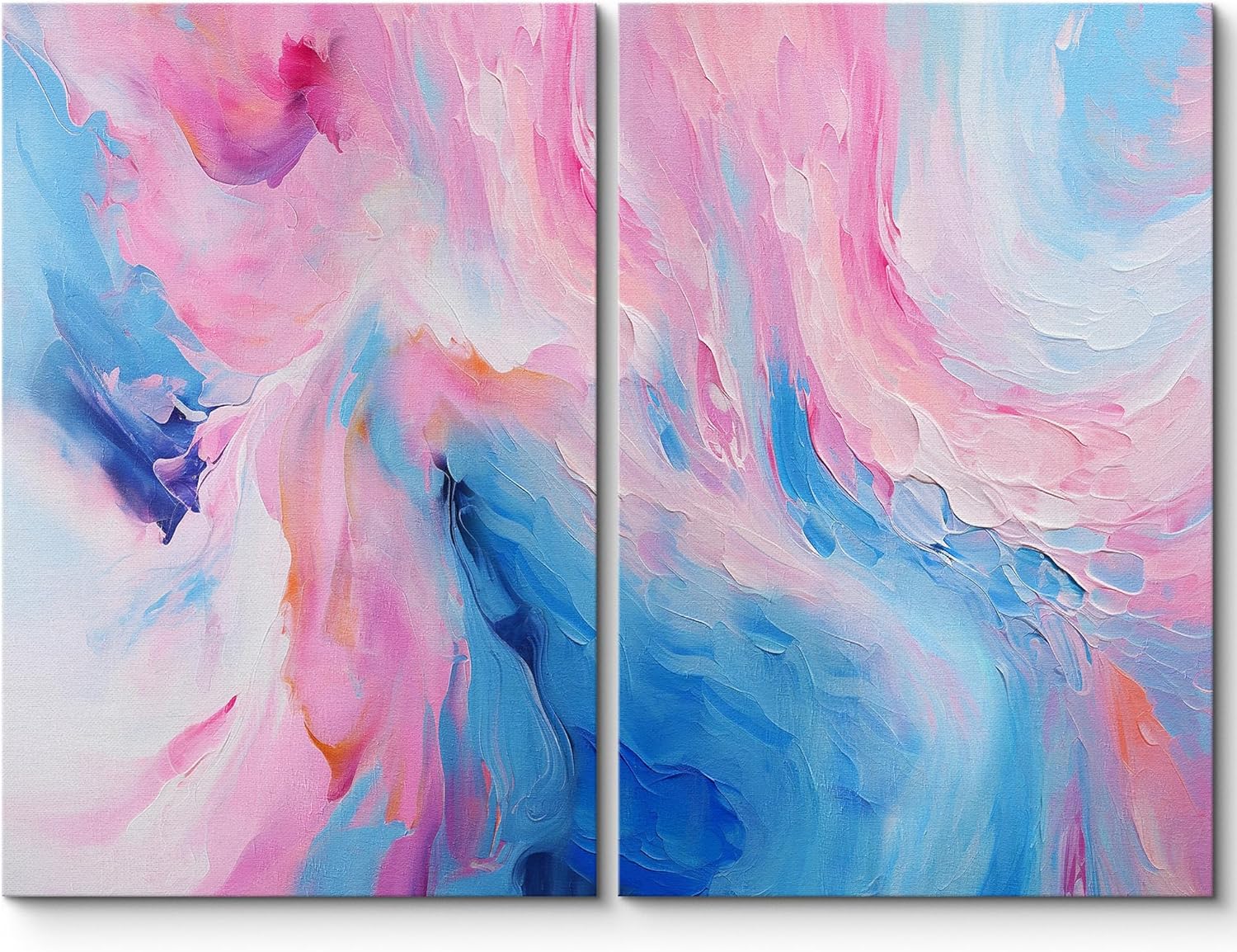 Framed Modern Fabric Wall Art — 24" — 24"x36"x2 panels
