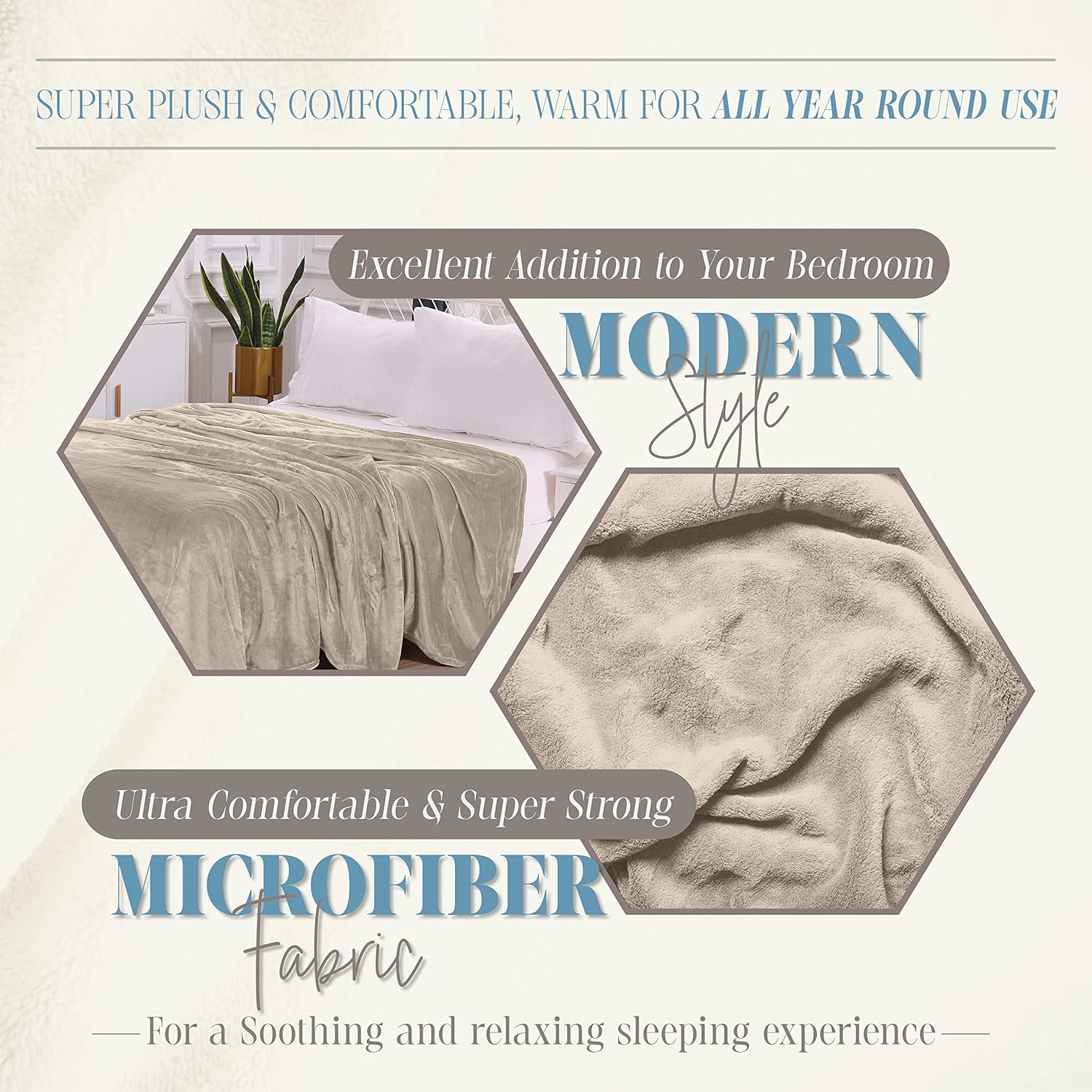 Luxe Beige Throw Pillow - View 5