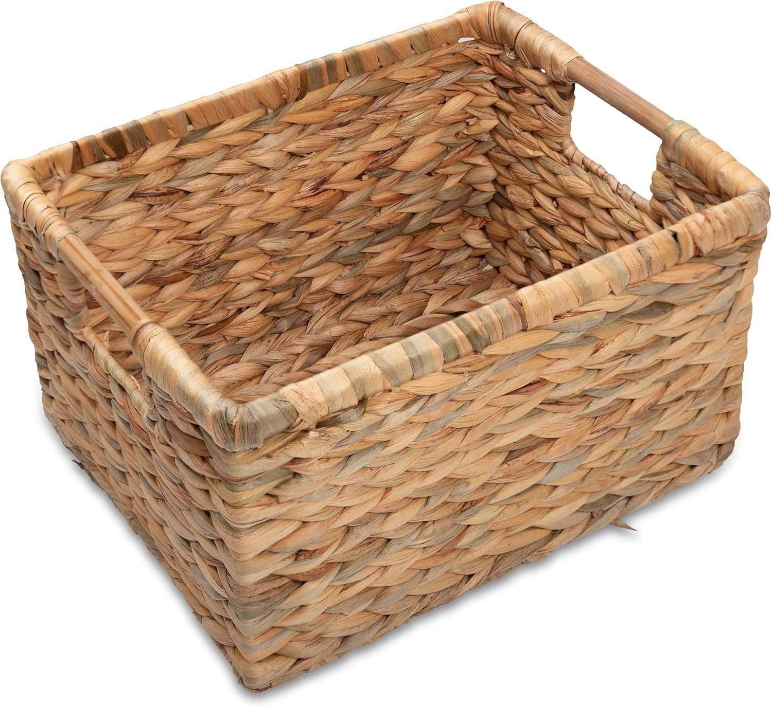 Rectangular Beige Basket — 14.5" — Water Hyacinth