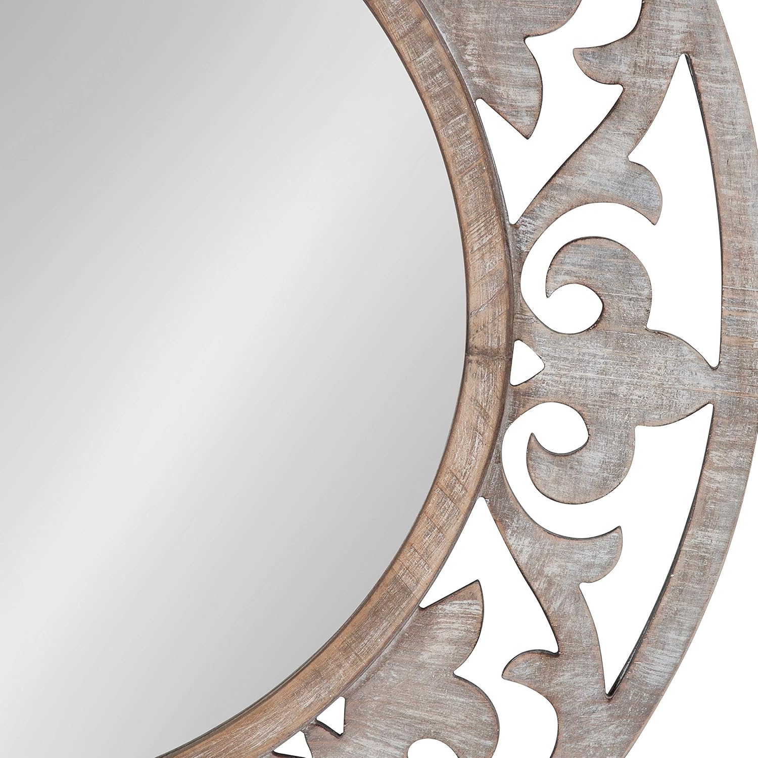 Vintage Farmhouse White Round Mirror — 31.5" - View 5