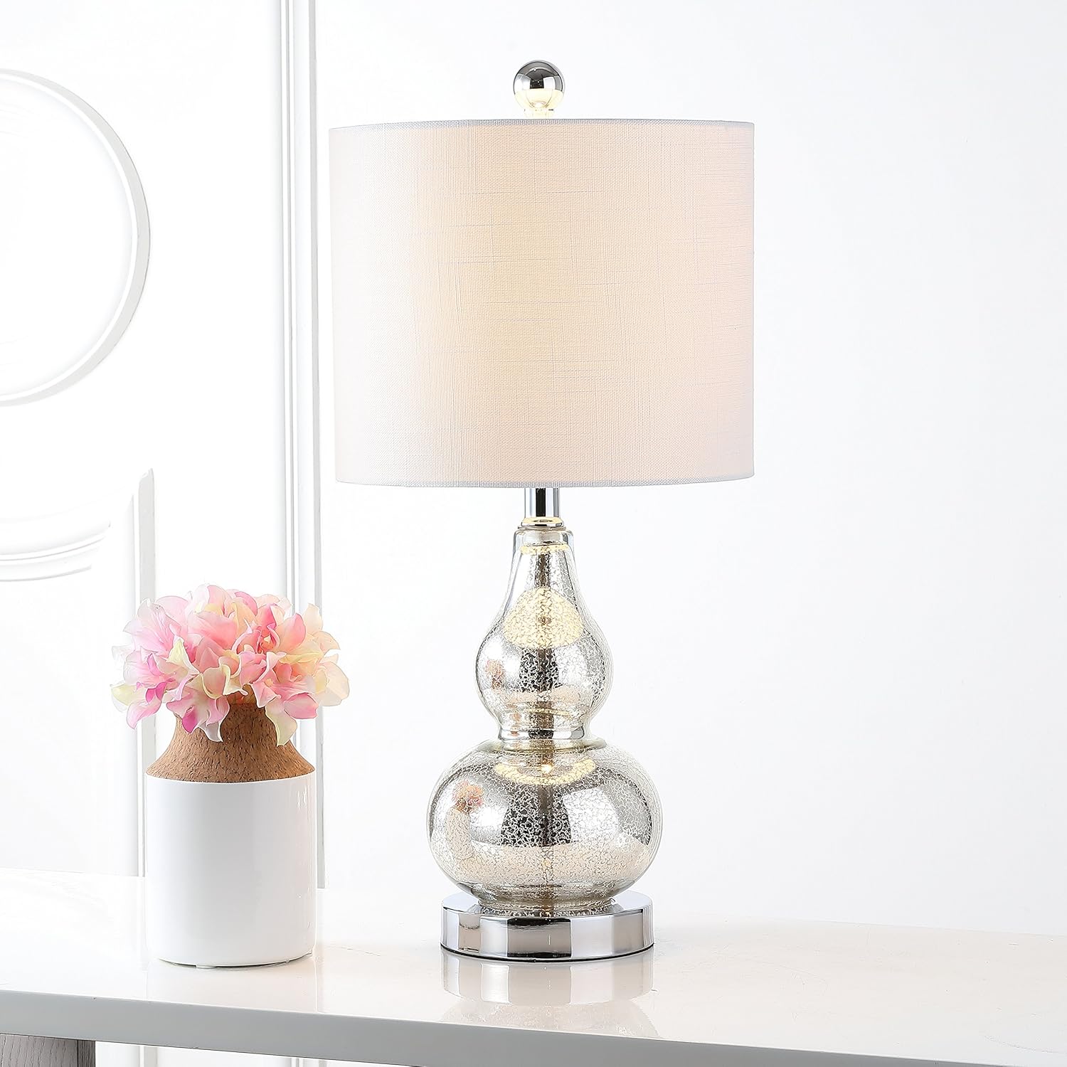 Linen Modern Black Nightstand Lamp — 20.5" - View 2