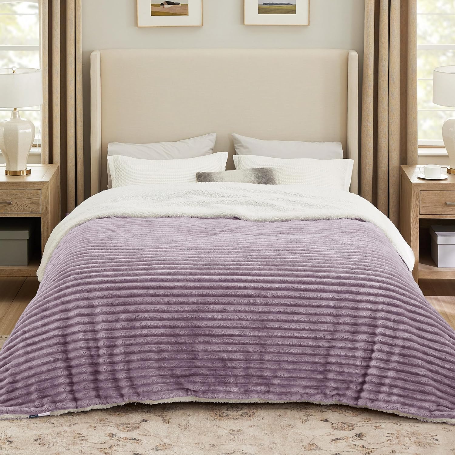 Beige Throw Pillow — 50" — 07 - Purple