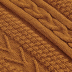 Knit Beige Throw Pillow — 50" - View 3
