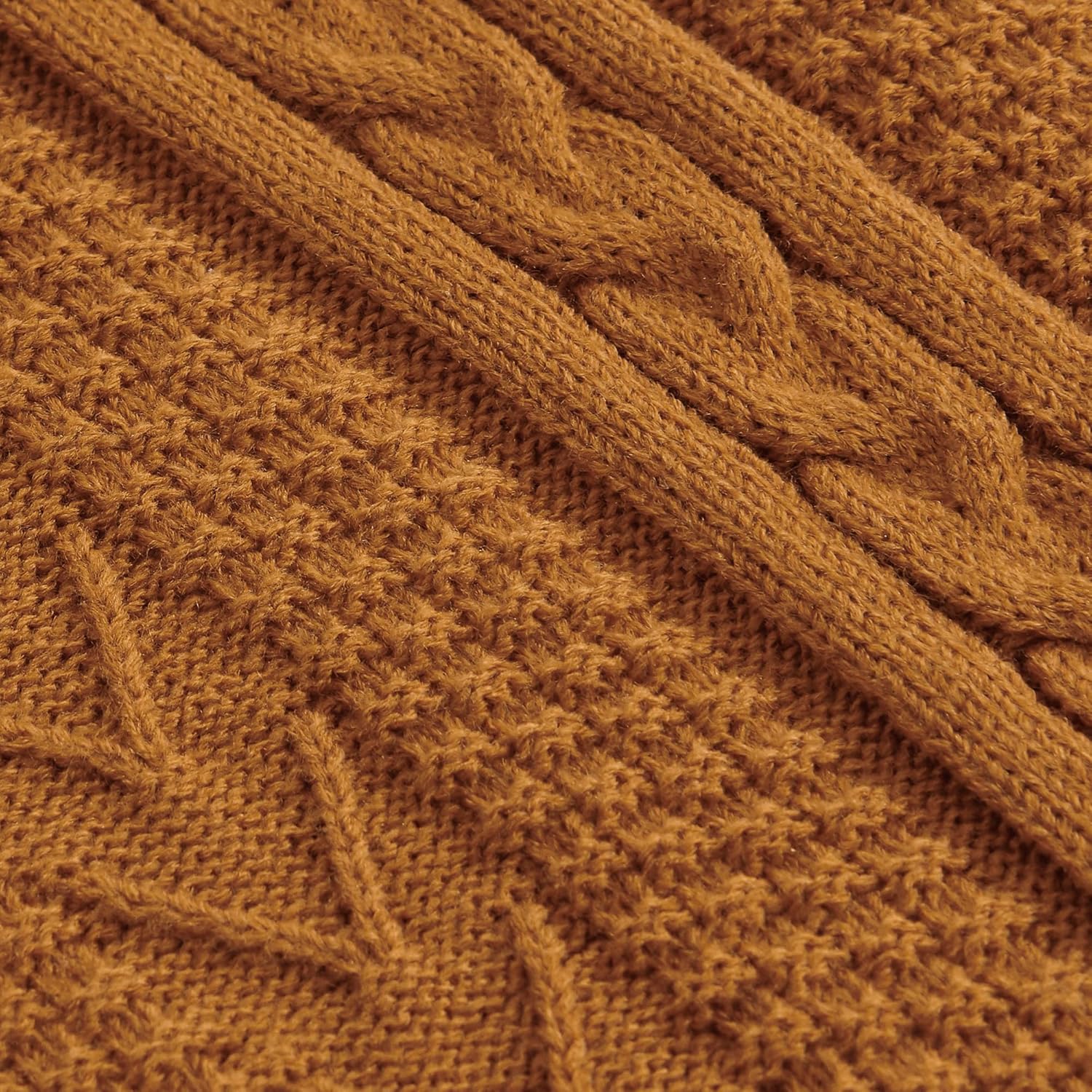 Knit Beige Throw Pillow — 50" - View 3