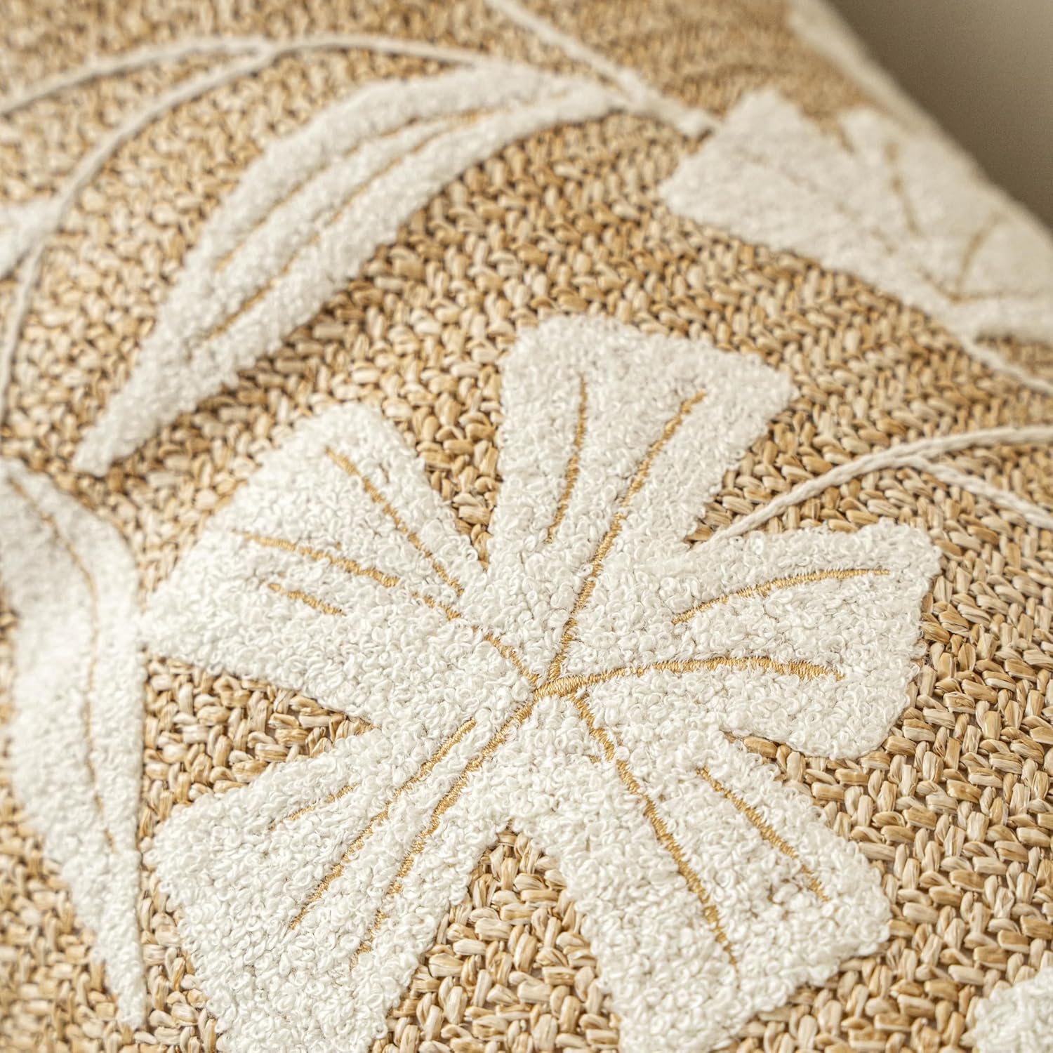 Lumbar Boho Beige Throw Pillow Cover — 20" - View 9