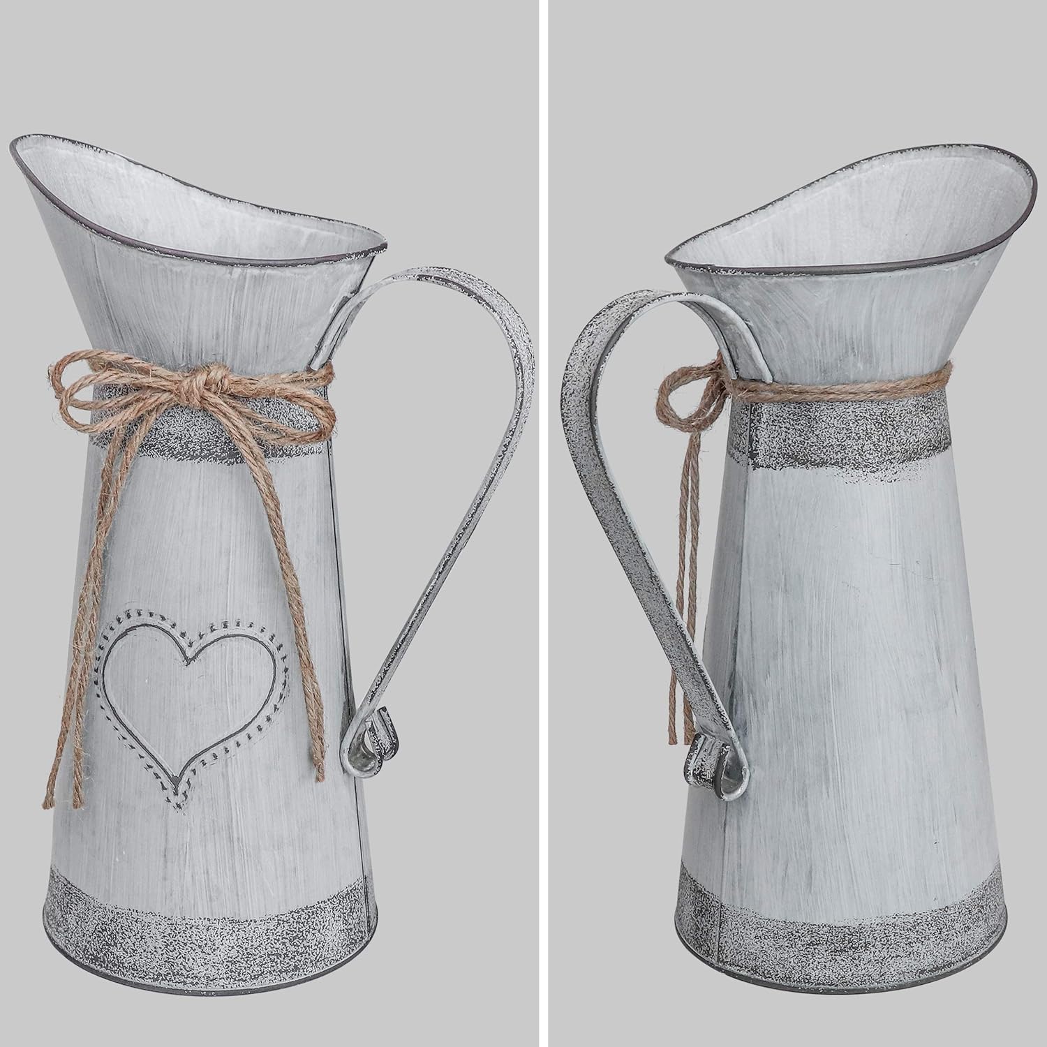 Vintage Farmhouse Metal Vase — 11" - View 3