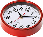Battery Operated Mid-Century Black Wall Clock — 8" - View 2