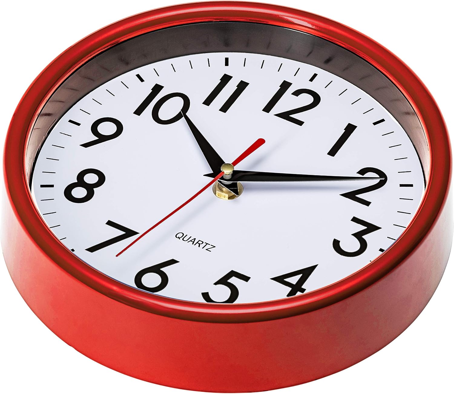 Battery Operated Mid-Century Black Wall Clock — 8" - View 2