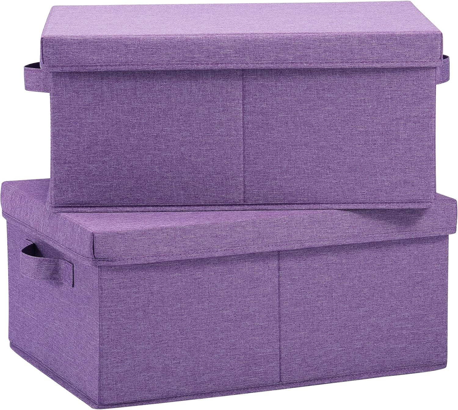 Beige Storage Bin — 16.5" — Purple