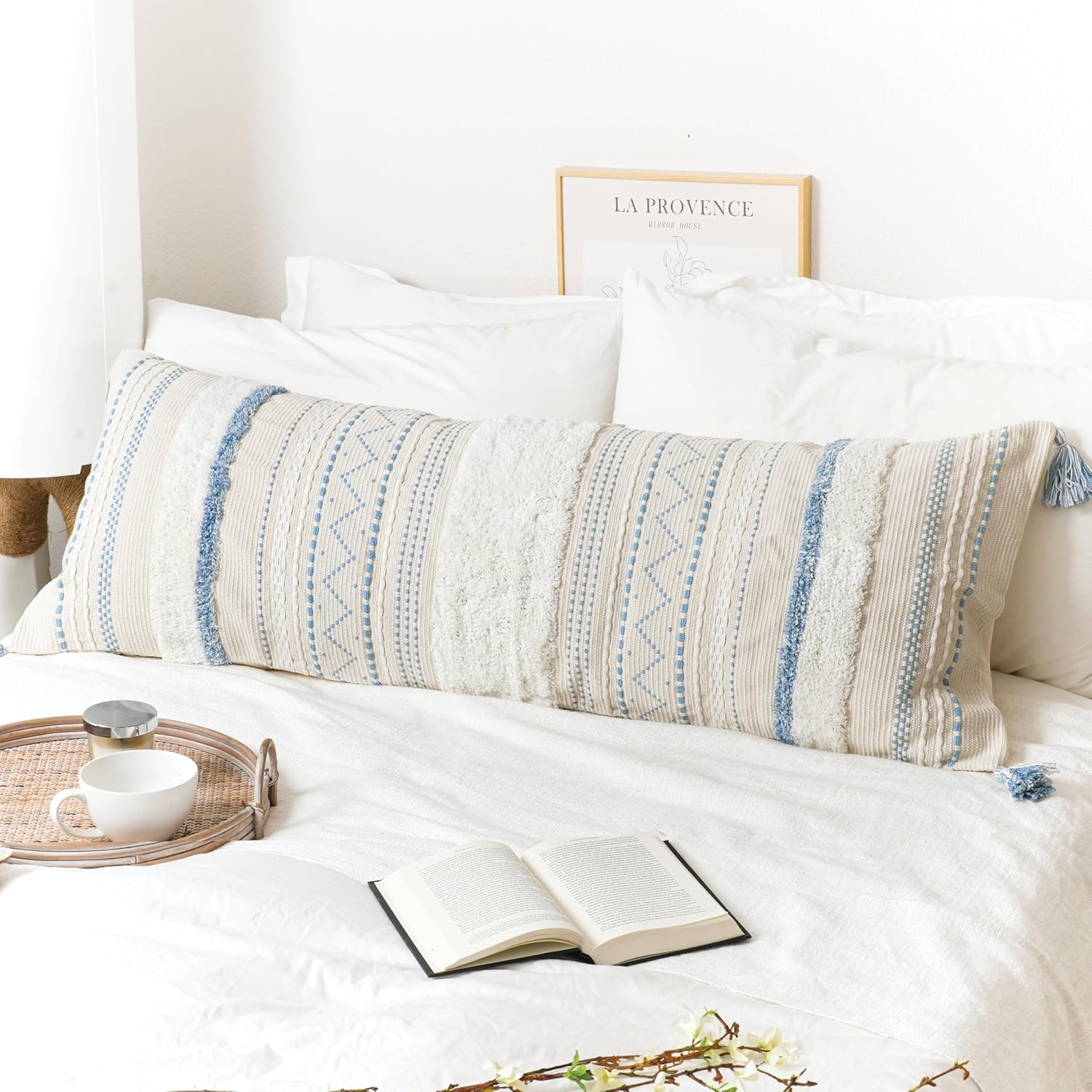 Tufted Boho Beige Pillow Cover — 36" — 54" x 20" (Pack of 1)