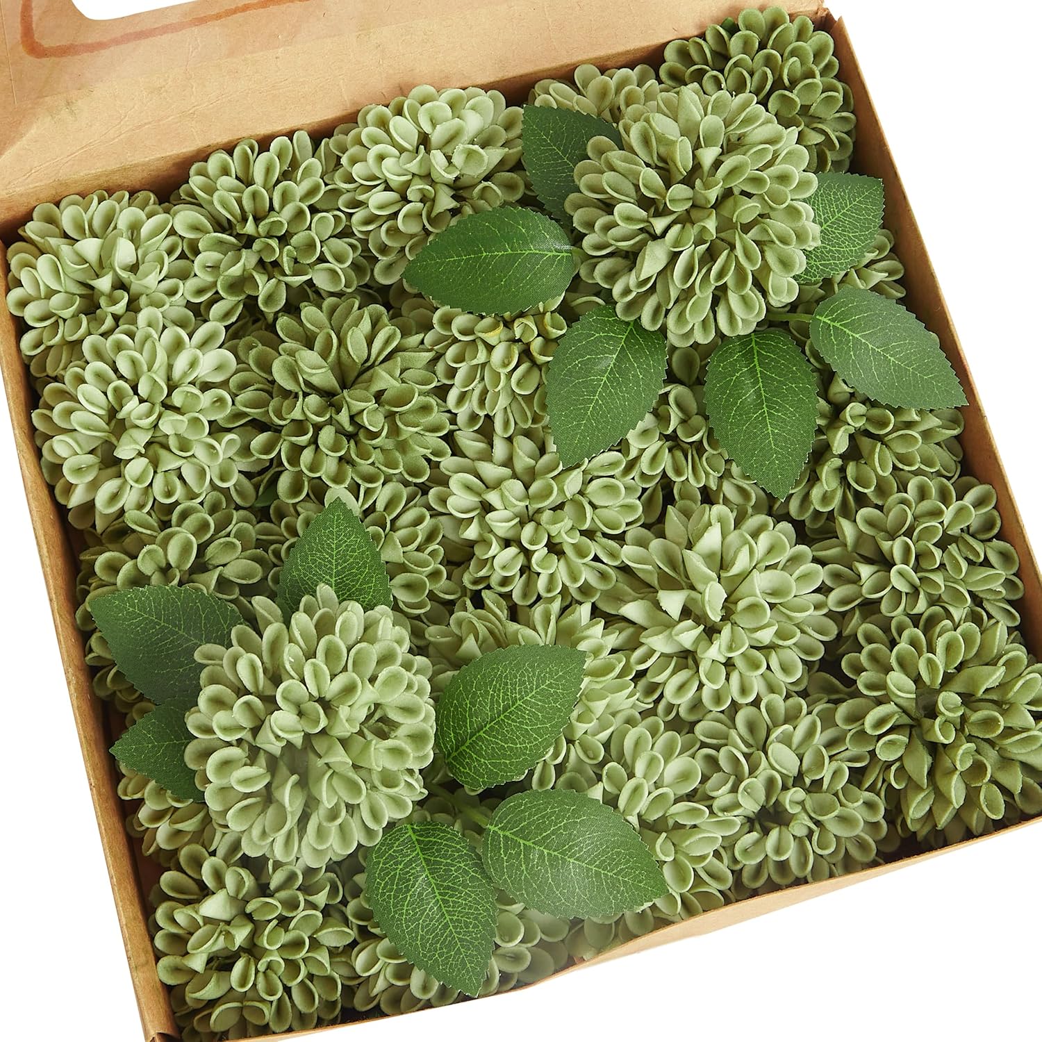 Beige Artificial Flowers — Elf Green Dahlia
