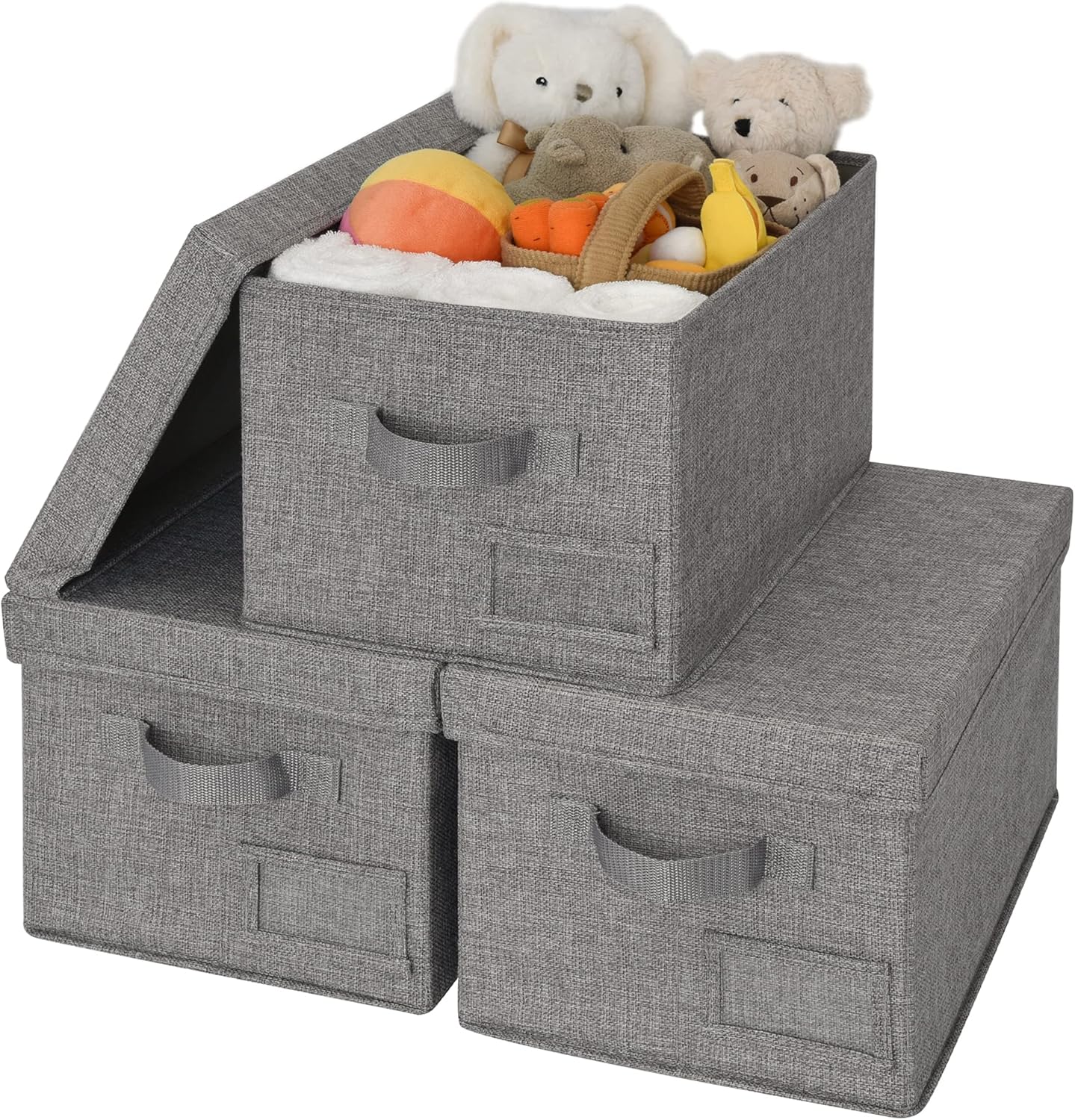 Linen Beige Storage Bin — Medium