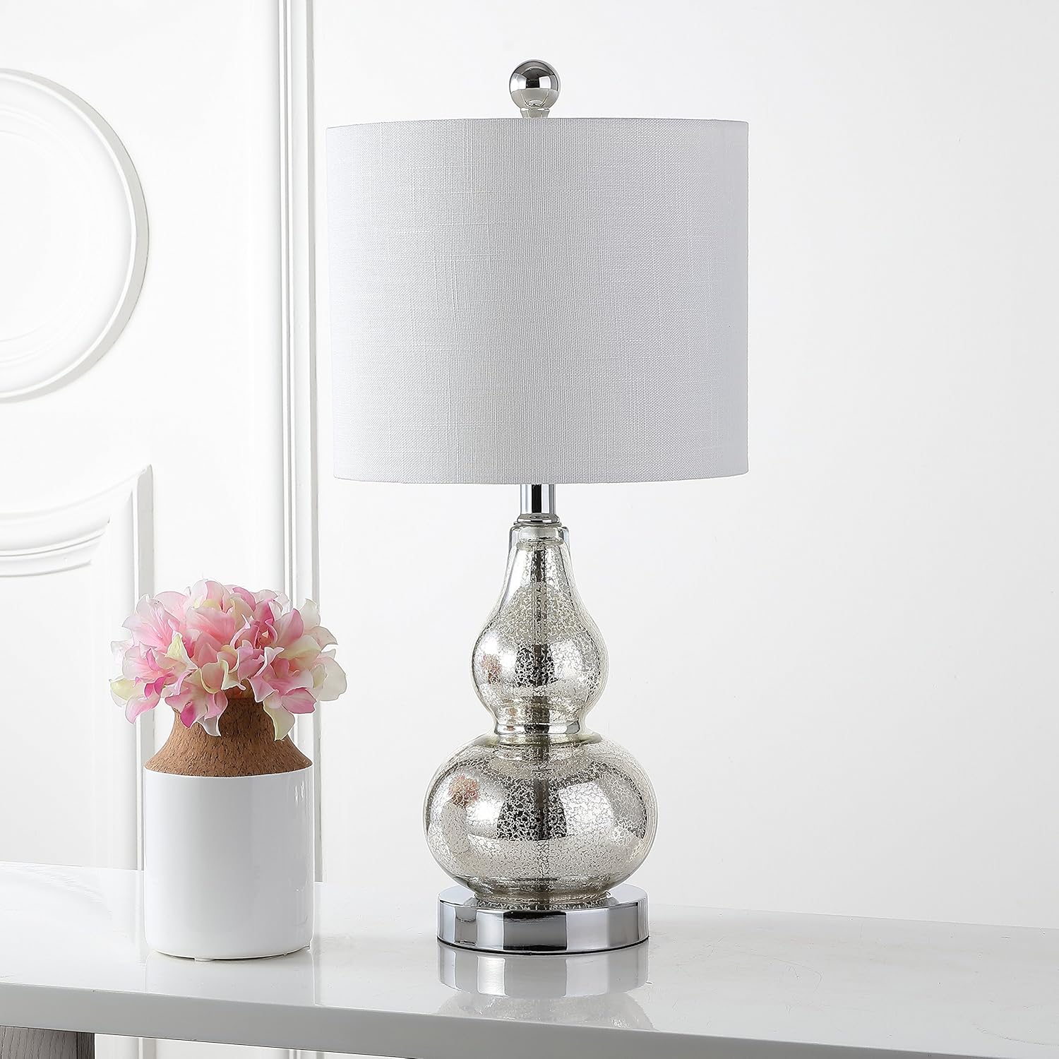 Linen Modern Black Nightstand Lamp — 20.5" - View 9