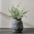 Farmhouse Beige Flower Vase — 3" — Black