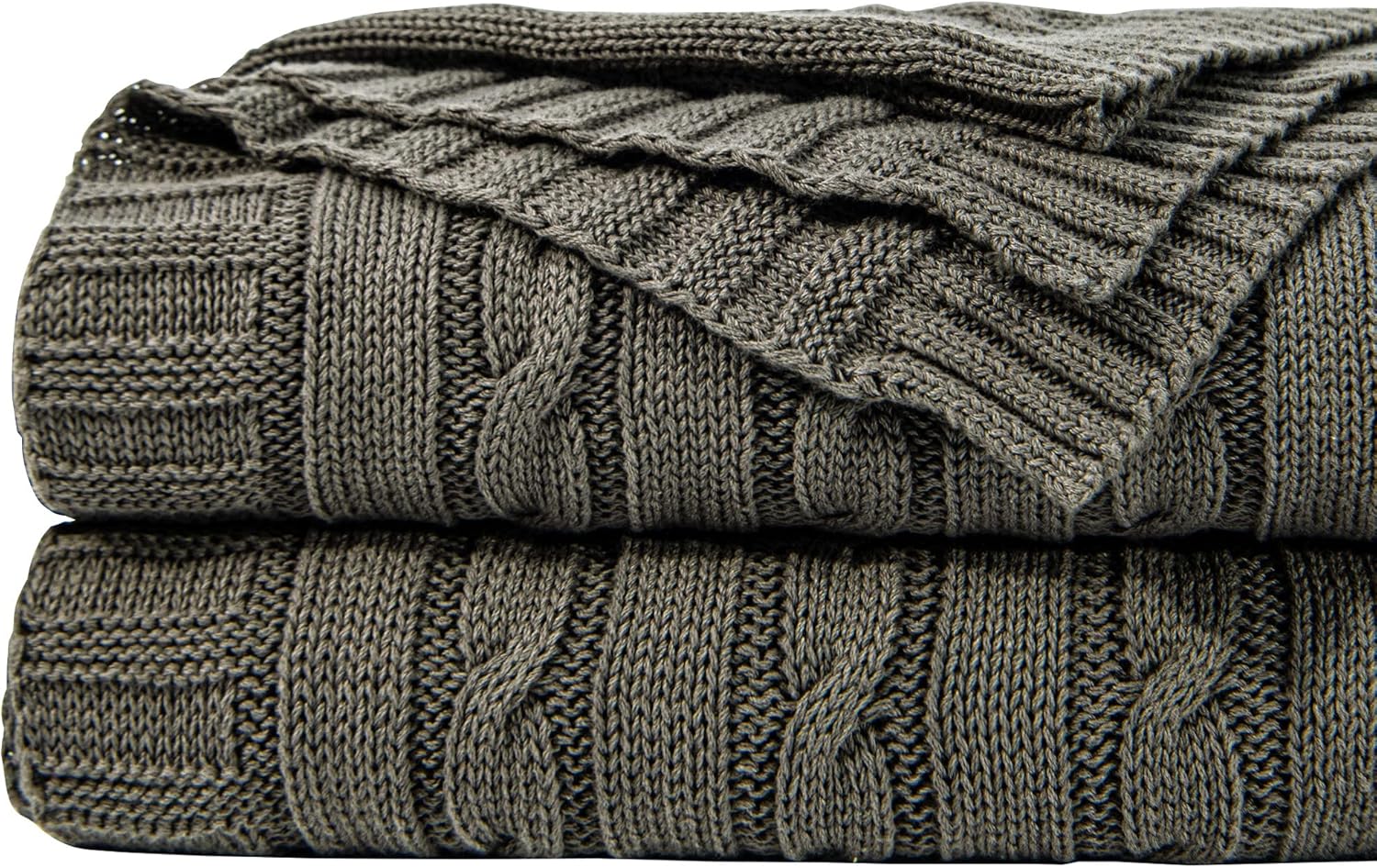 Knit Beige Throw Pillow — 51" — Twin(60"x80")