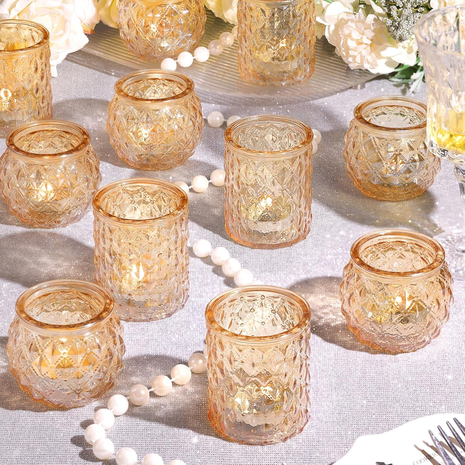 Luxe Blue Candle — Gold