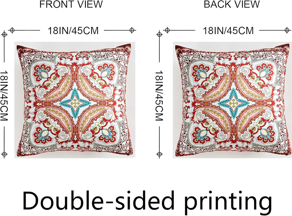 Velvet Boho Blue Throw Pillow Cover — 18" - View 2