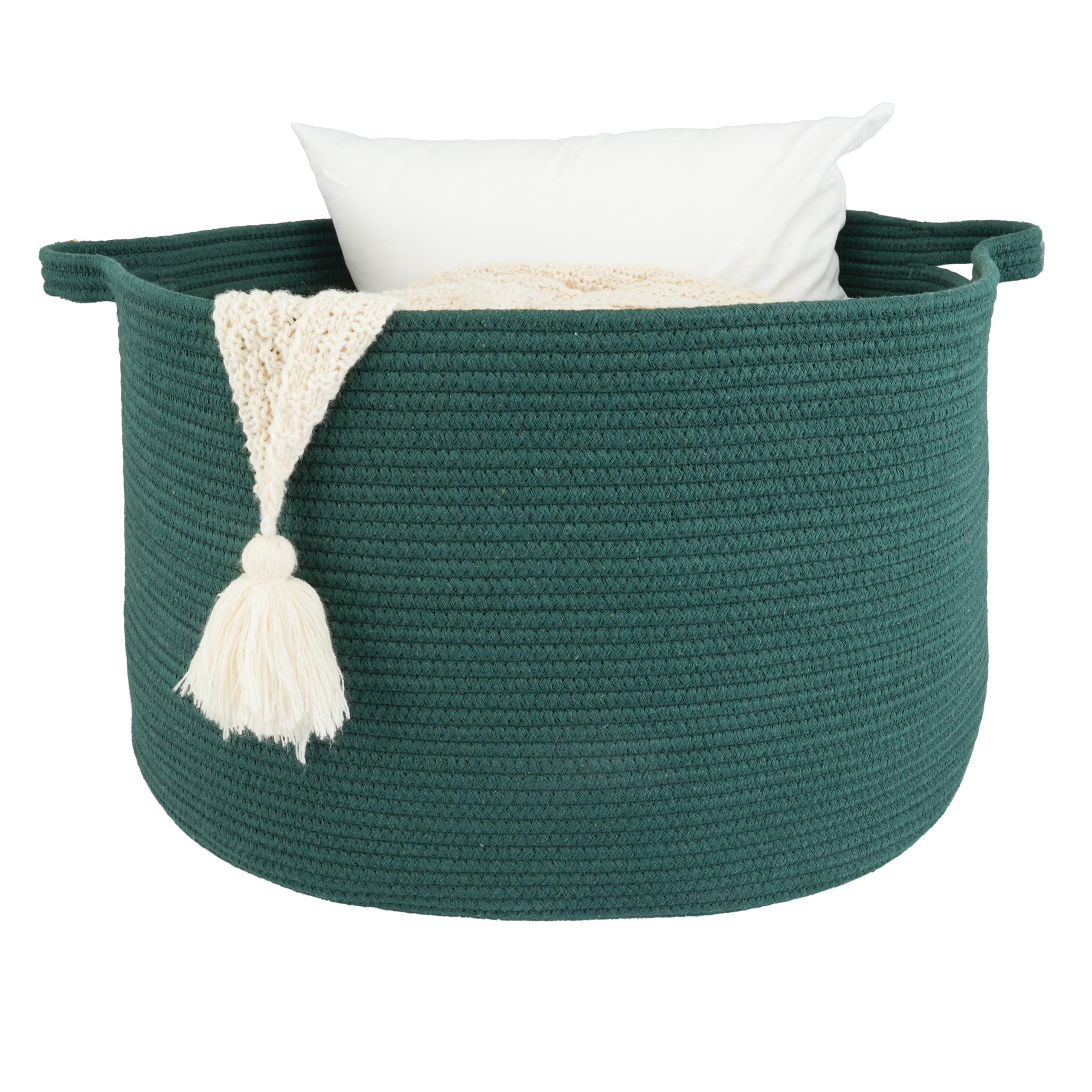 Round Boho Black Throw Pillow — 22"