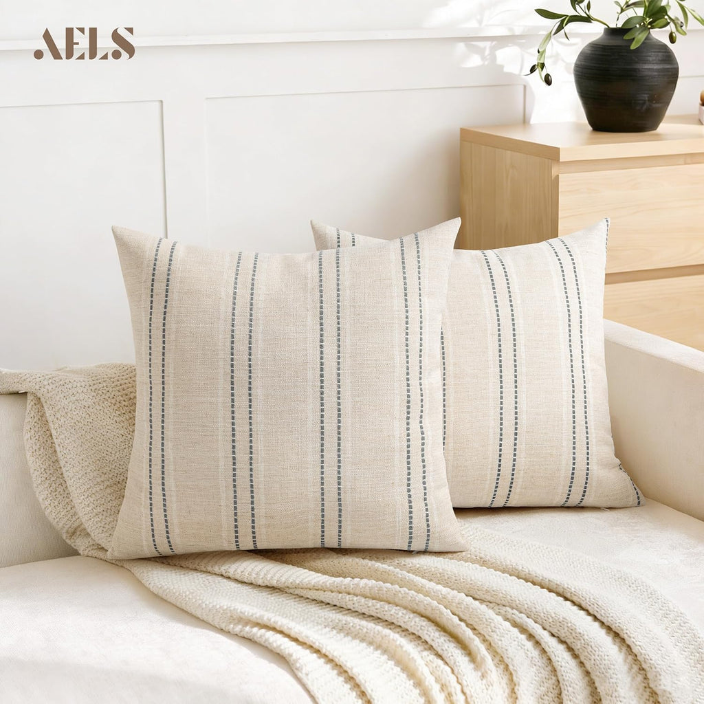 Linen Boho Fabric Throw Pillow Cover — 18" - View 5
