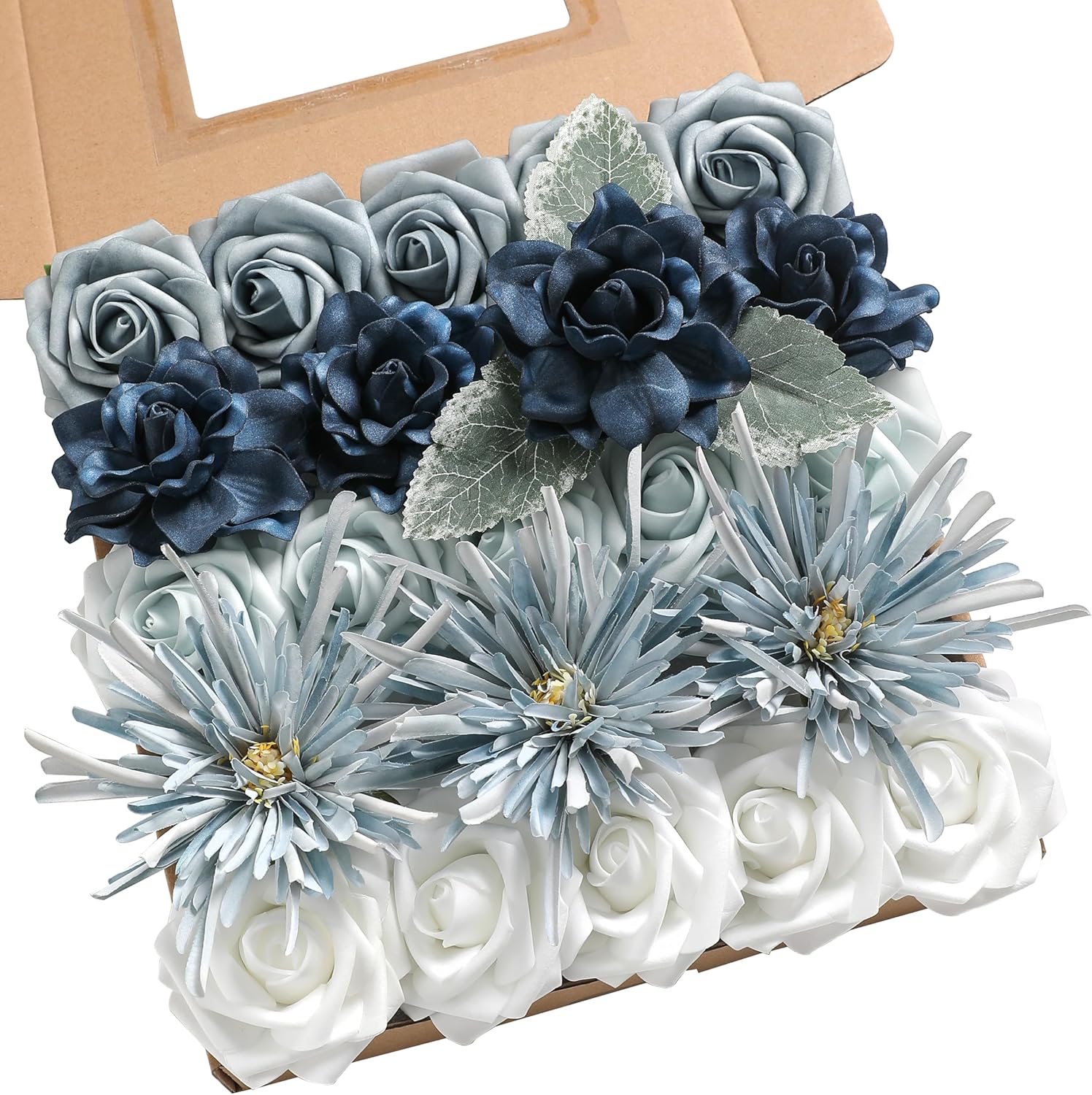 Blue Artificial Flowers — Light Blue&navy Blue