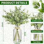 Farmhouse Glass Artificial Plant — 12" - View 2