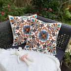 Embroidered Boho White Throw Pillow Cover — 18x18 - View 3