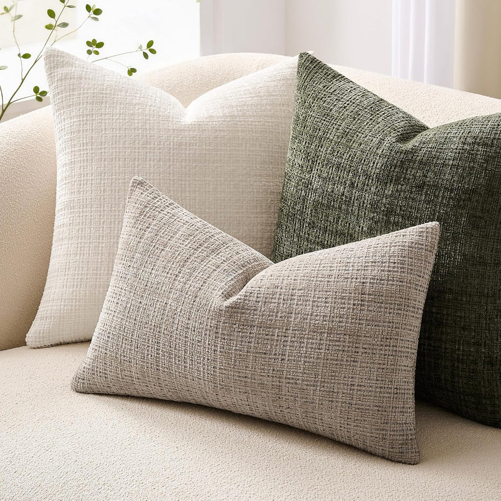 Chenille Boho Blue Throw Pillow Cover — 20" - View 5