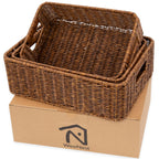 Rectangular Boho Brown Vase — Set of 3