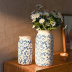 Farmhouse Blue Decorative Vase — 8" - View 5