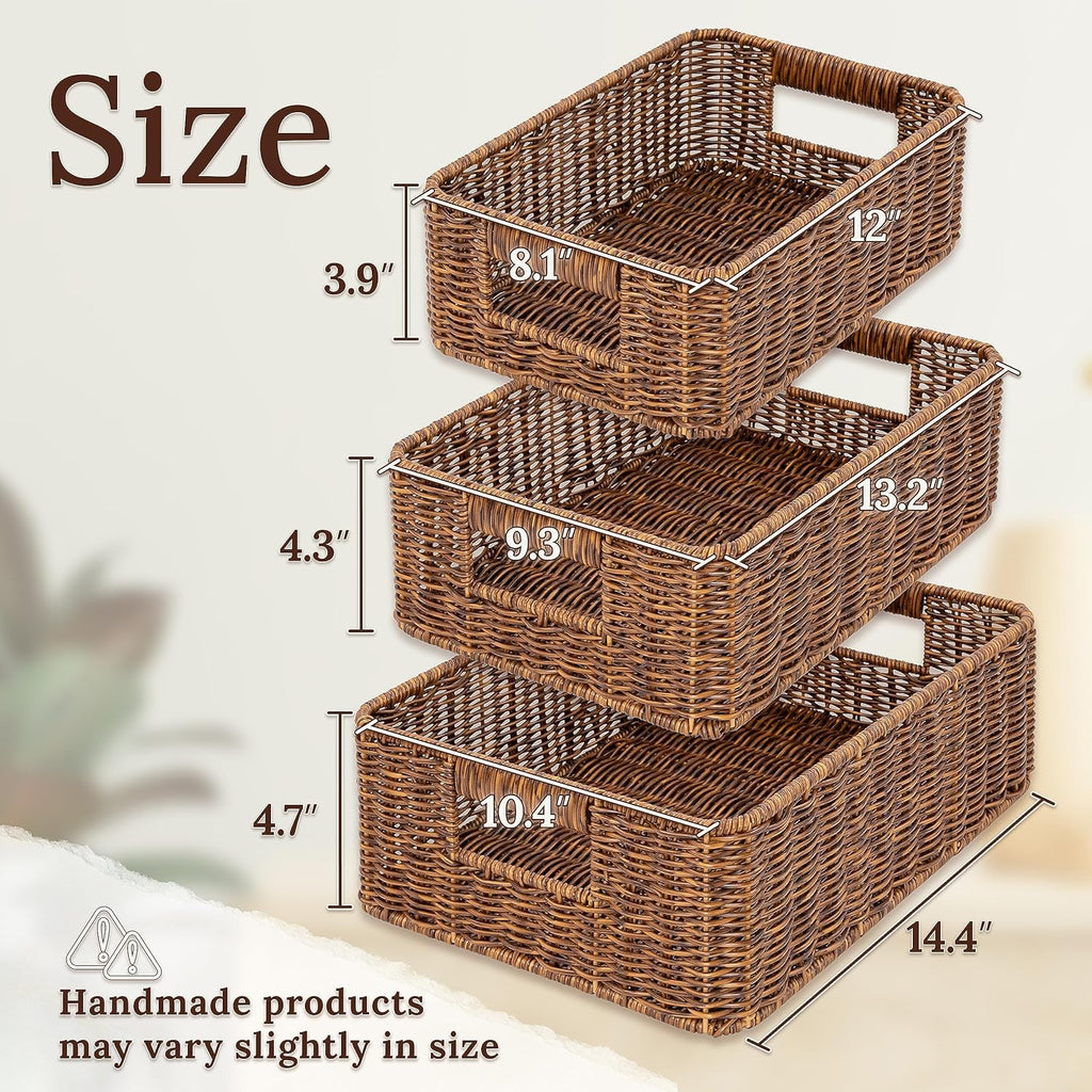 Rectangular Boho Brown Vase — Set of 3 - View 2