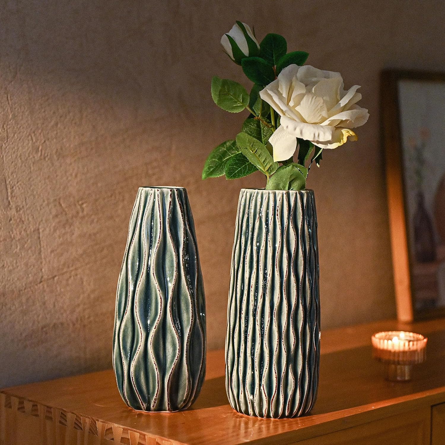 Farmhouse Blue Vase — 10" - View 2