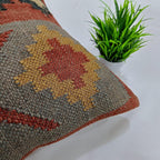 Handwoven Boho Fabric Pillow Cover - View 2