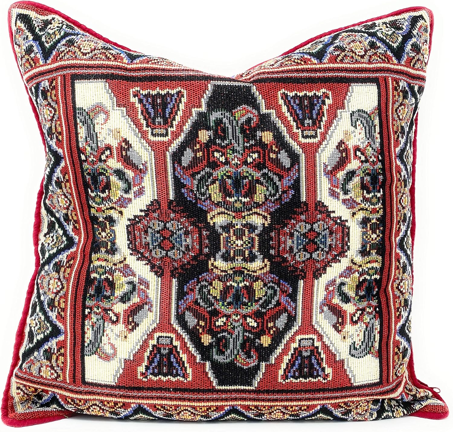 Boho Beige Throw Pillow Cover — 16" — 16" x 16" (Pack of 1)
