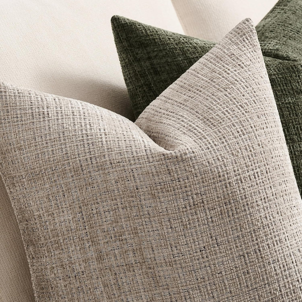 Chenille Boho Blue Throw Pillow Cover — 20" - View 2